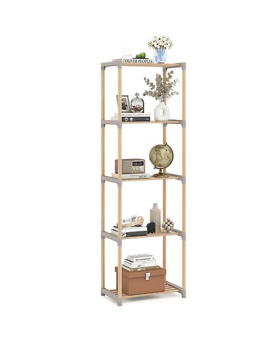 Gymax 5-Tier Bookshelf with Open Shelves Freestanding Storage Organizer for Home Office