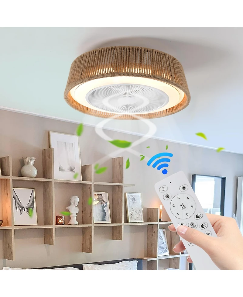 Clihome 21 inch Ceiling Fan Light, Silent Remote Control with Timing Function, Adjustable Color Temperature