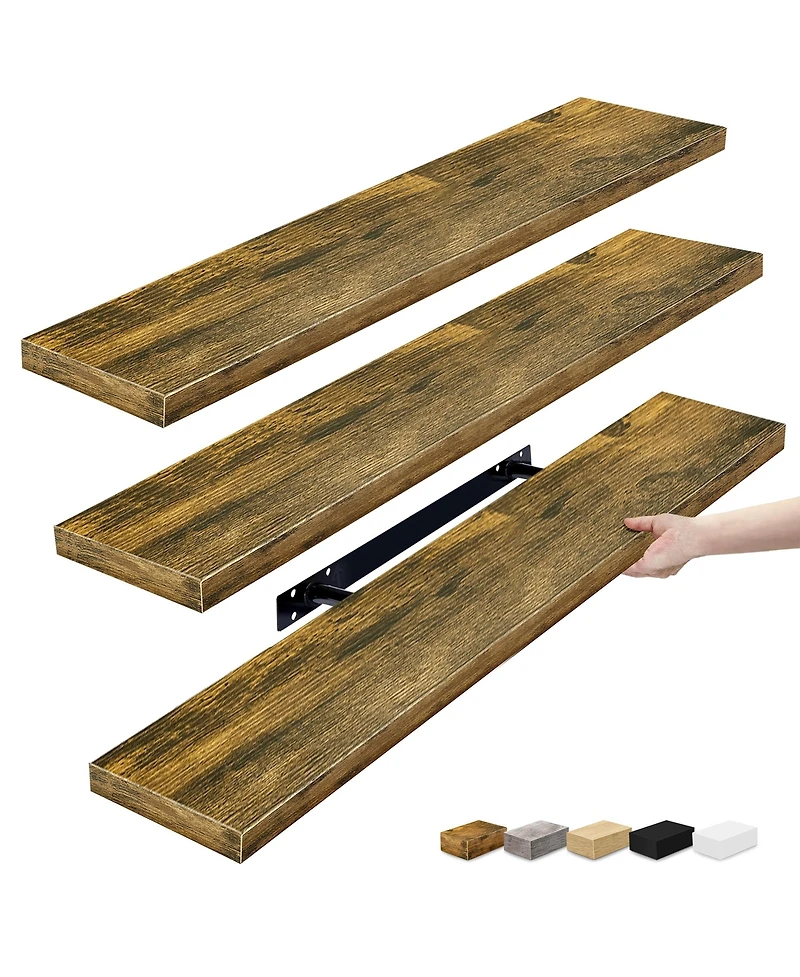 Sorbus 3 Pack 35 Inch Long Floating Wall Shelves - for Bathroom, Bedroom, Living Room