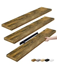 Sorbus 3 Pack 35 Inch Long Floating Wall Shelves - for Bathroom, Bedroom, Living Room