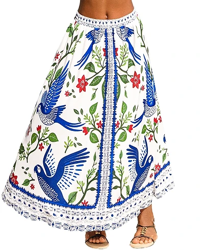 Cupshe Women's Island Birds Tropical Maxi Skirt
