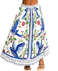 Cupshe Women's Island Birds Tropical Maxi Skirt