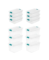 Sterilite 64 Qt Plastic Stacking Container, 6 Pack and 32 Quart Storage Boxes, 6 Pack