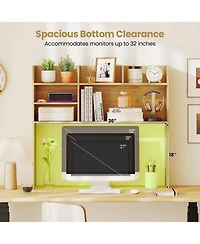 Gymax 3-Tier Desktop Bookshelf with 6 Shelves Desk Organizer for Computer Desk