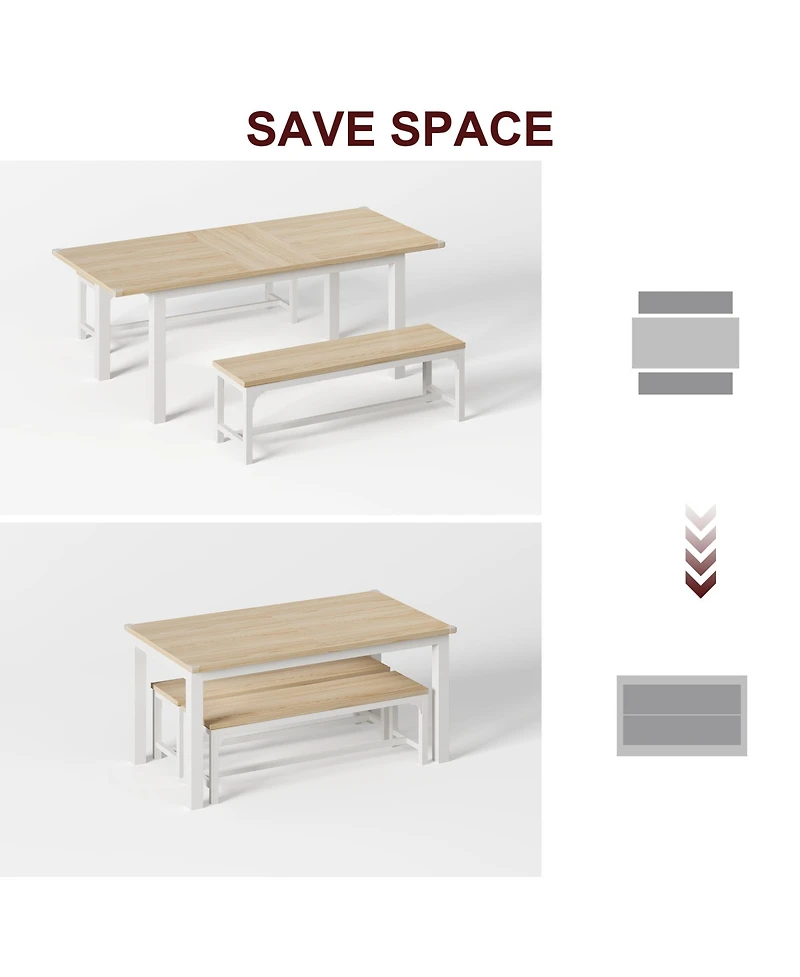 gaomon 5-Piece Extendable Office Dining Table and Chair Set