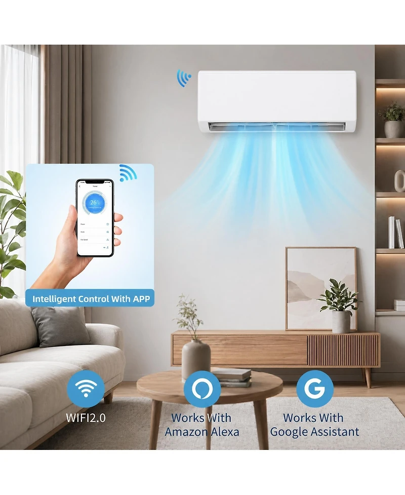 Xo 19 SEER2 24000 Btu Mini Split Ac and Heat Pump, Cools/Heats Up to 1500 Sq.Ft, 230V