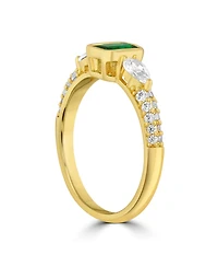 Simona Radiant Bezel-Set Rectangle Pearshaped Cz Ring