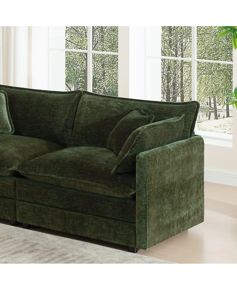 Maison Boucle 75.9'' Chenille Loveseat Sofa, Deep Seat 2 Seater, Solid Wood Frame