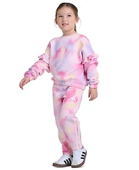 adidas Girls' 2T-6X Long-Sleeve Sweatshirt and Pants, 2-Piece Set