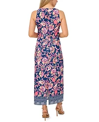 Msk Petite Printed Round Neck Sleeveless Maxi Dress