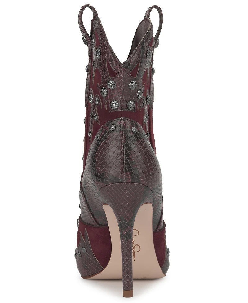 Jessica Simpson Women's Palieve Stiletto Studded Western Dress Booties