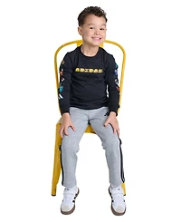 adidas Boys' 2T-7 Long-Sleeve Pullover T-Shirt and Pants, 2-Piece Set