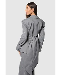 Coast Women's Muse Check Tie Embellished Blazer