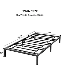 gaomon 10" Bed Frame, Heavy Duty Platform Bed with Storage Space, Steel Support, No Box Spring Needed