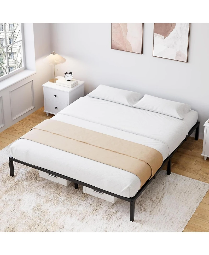 gaomon 10" Bed Frame, Heavy Duty Platform Bed with Storage Space, Steel Support, No Box Spring Needed