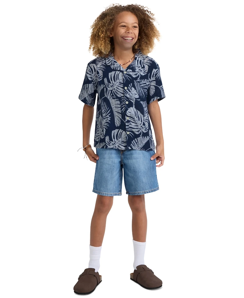 abercrombie kids Boys' 5-18 Gauze Camp Shirt