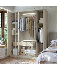 Homsee Linen Finish -Door Wardrobe
