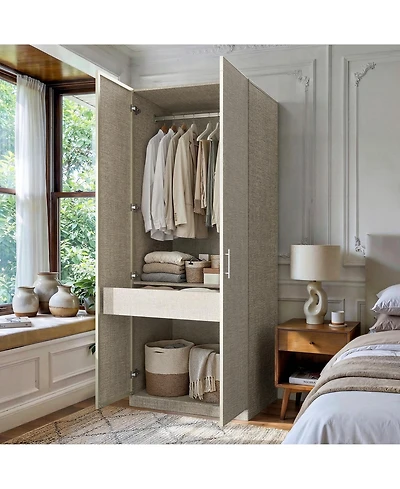 Homsee Linen Finish -Door Wardrobe