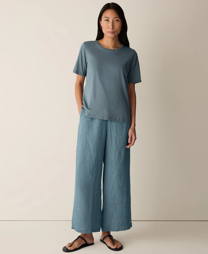 Eileen Fisher Women's Short-Sleeve Round Neck T-Shirt, Regular & Plus
