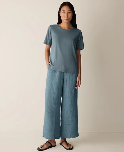 Eileen Fisher Women's Short-Sleeve Round Neck T-Shirt, Regular & Plus