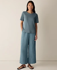 Eileen Fisher Women's Short-Sleeve Round Neck T-Shirt, Regular & Plus