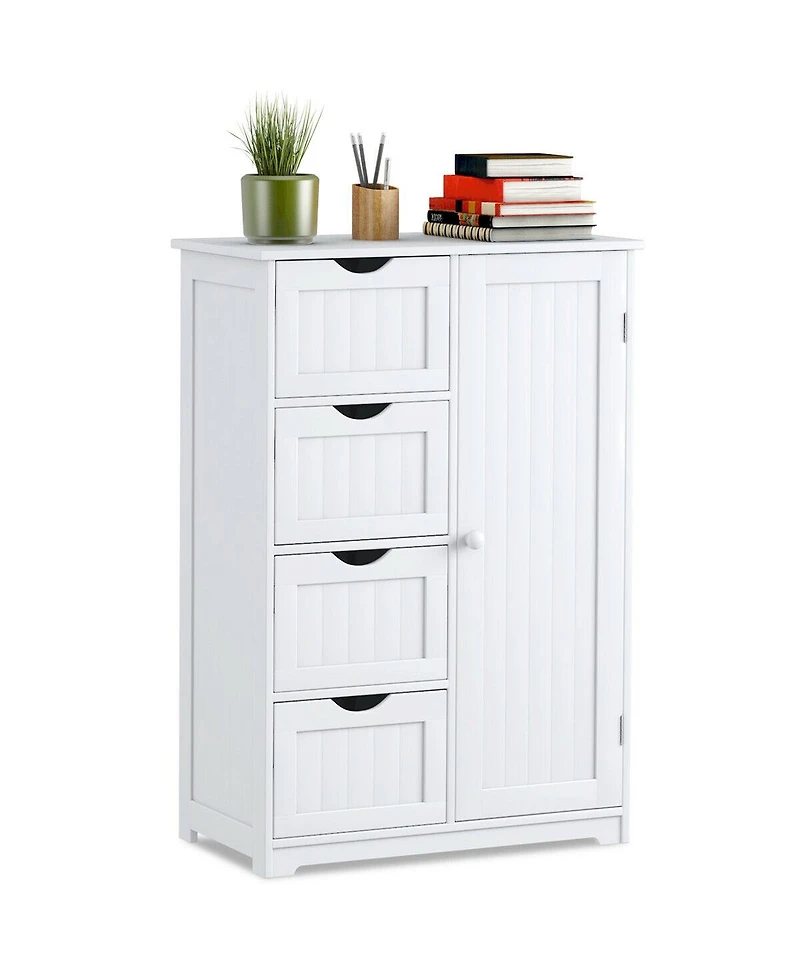 sumyeg Standing Indoor Wooden Storage Cabinet with 4 Drawers