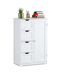 sumyeg Standing Indoor Wooden Storage Cabinet with 4 Drawers