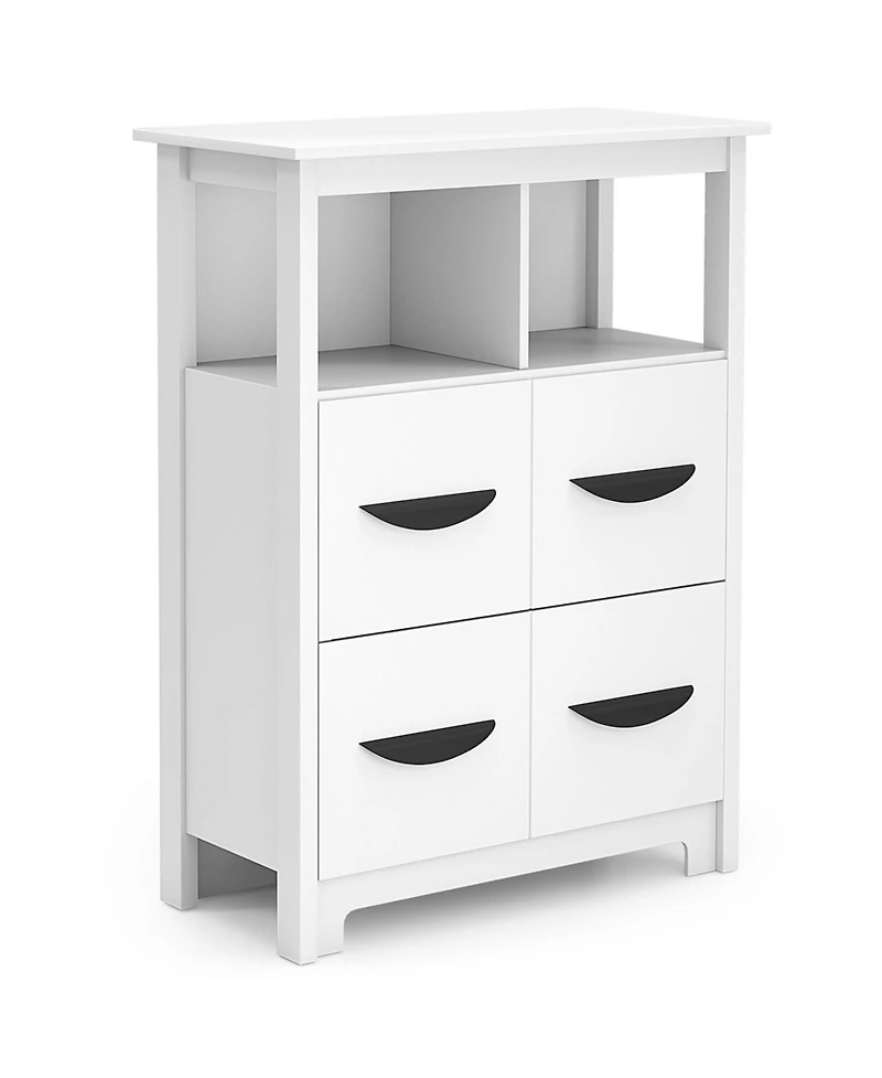 sumyeg 24 Inch Bathroom Floor Storage Cabinet with 2 Open Compartments and 2 Drawers