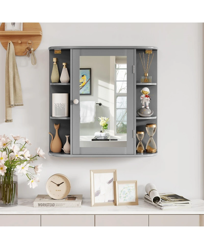 sumyeg Multipurpose Wall Mounted Bathroom Mirror Storage Cabinet