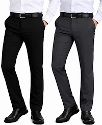 Galaxy By Harvic Men's Slim-Fit Woven Stretch Pants, 2-Pack
