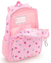 Rainbow Sugar Girls' Watercolor Elevated Backpack With Lunchbox , Pencil Case Set, Water Bottle with Lavender Lid and Carabinar, 5-Piece Set