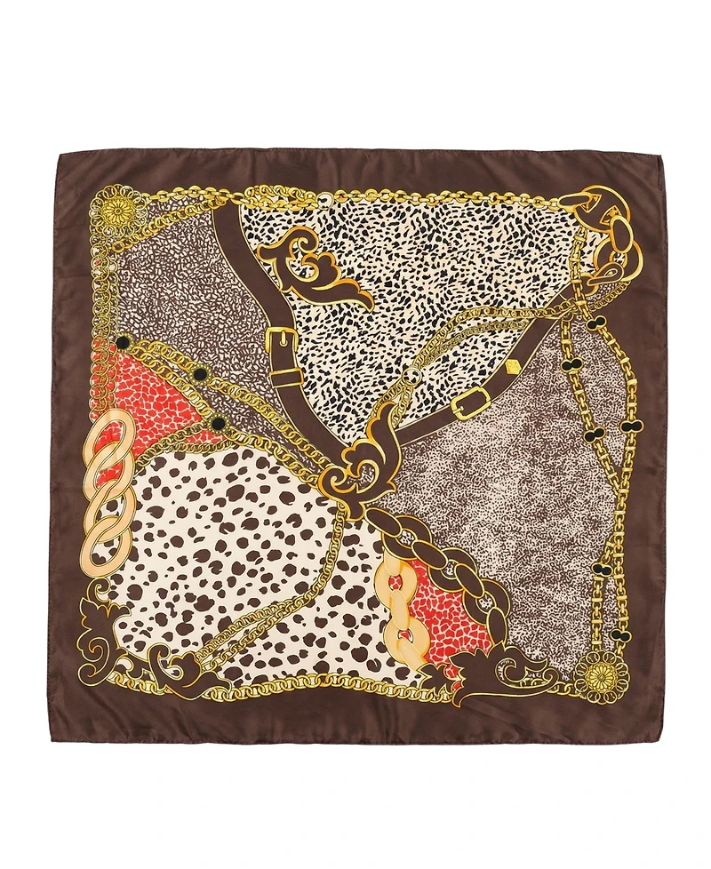 Marcus Adler Animal Print Satin Square Scarf