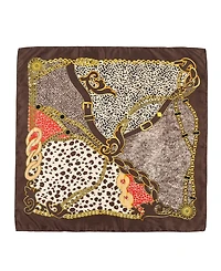 Marcus Adler Animal Print Satin Square Scarf