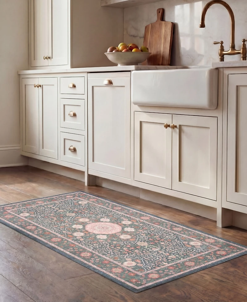 Laura Ashley Printed Chenille Victora Medallion 2-Pc. Rug Set