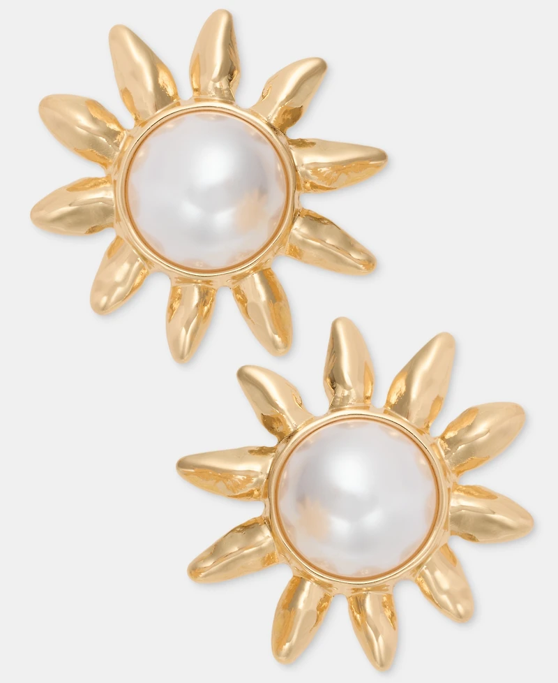 On 34th Imitation Pearl Sun Button Earrings, Macy's Exclusive