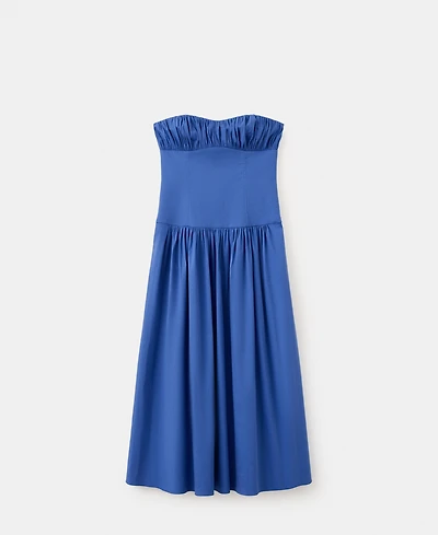 Mango Women's Ruched Strapless Dress