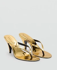 Mango Women's Funnel Heel Metallic Sandals