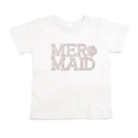Sweet Wink Big Girls Mermaid Pearl Patch Short Sleeve T-Shirt