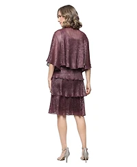 Sl Fashions Women's Embellished Crewneck Jacket Dress