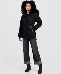 Michael Kors Women's Faux-Fur-Trim Hooded Puffer Coat