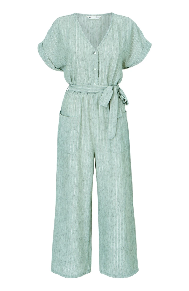 Yumi Women's V Neck Kimono Sleeve Jumpsuit