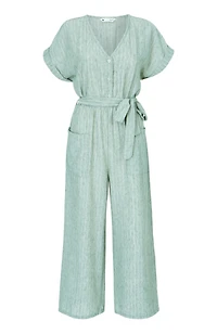 Yumi Women's V Neck Kimono Sleeve Jumpsuit