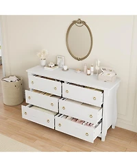 homfan 7 Dresser for Bedroom, Wide Drawer with Storage Freestanding, Wooden Closet Chest Living Room, Entryway