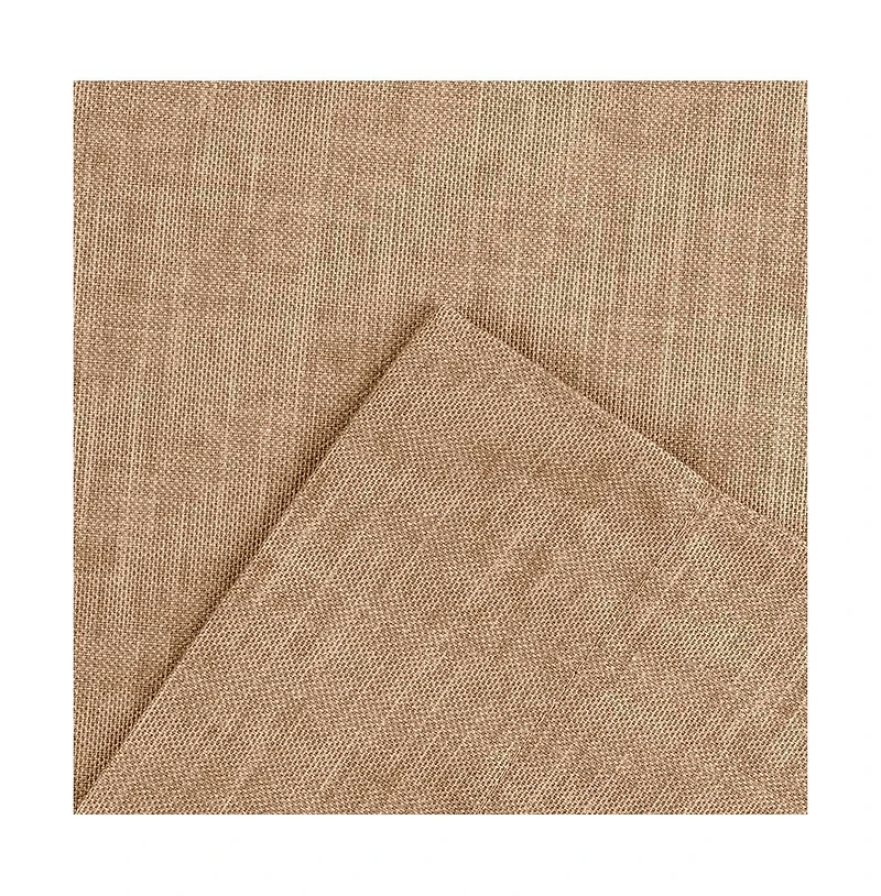 Ellis Curtain Lisa Solid Color Poly Cotton Duck Fabric Tailored Panel Pair with Ties 3" Rod Pocket Tan