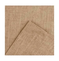 Ellis Curtain Lisa Solid Color Poly Cotton Duck Fabric Tailored Panel Pair with Ties 3" Rod Pocket Tan
