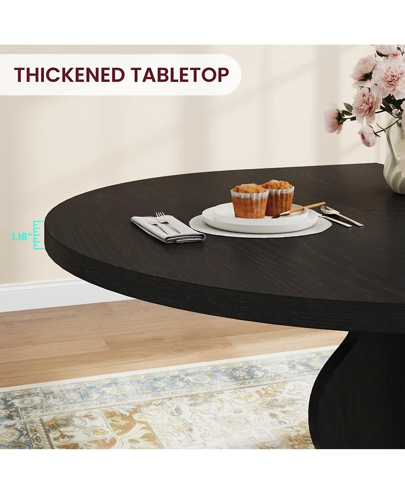 gaomon Extendable Oval Dining Table For 4-8 - Farmhouse Kitchen Table - 47"-63" Expandable Top - Sturdy Metal Frame - Space-Saving Design