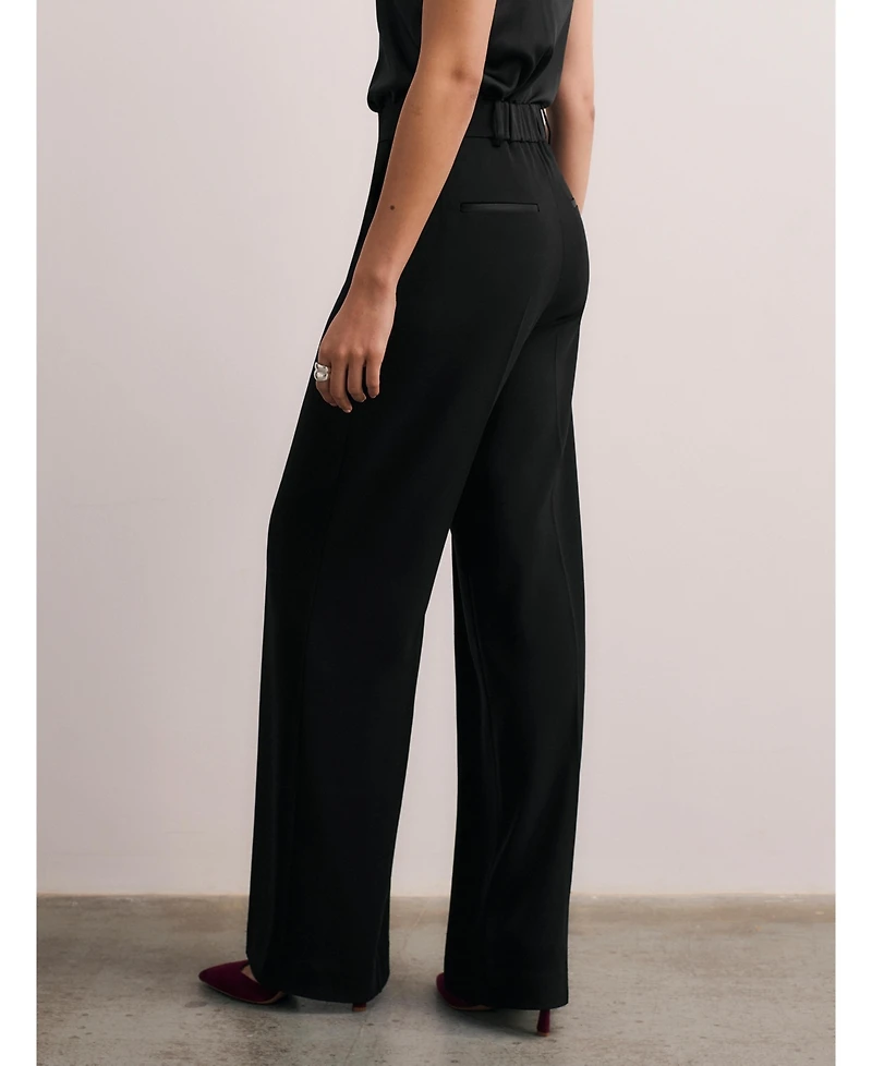 The Fold Women's Adelaide Clever Crepe Wide Leg Pants