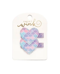 Sweet Wink Little and Big Girls Mermaid Heart Clip Set