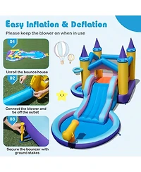 Hongge 6 in 1 Inflatable Kids Water Park for Yard