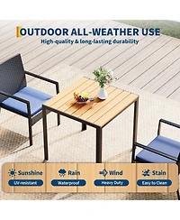 Gaomon Patio Dining Set, Wicker Outdoor Table and Chairs with Umbrella Hole Soft Cushion, Furniture Set for Backyard, Garden, Poolside, Deck
